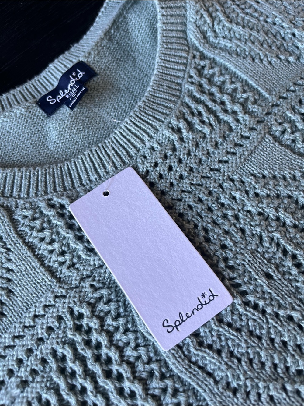 Splendid Light Blue Cropped Knit Sweater Vest - Picture 4 of 14